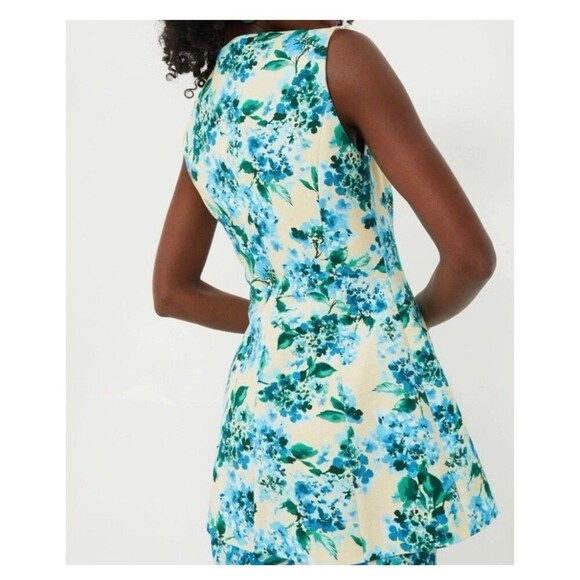 TUCKERNUCK Water's Edge Hydrangea Rhoda Tunic Top Size 10 Yellow Blue NEW Garden - Picture 6 of 14